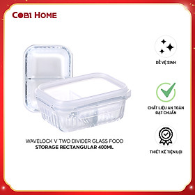 Mua Hộp đựng thực phẩm thủy tinh chia 2 3 ngăn Wavelock V    Nhiều Size   Sản Phẩm Nhập Khẩu Và Phân Phối Chính Hãng Cobi Home