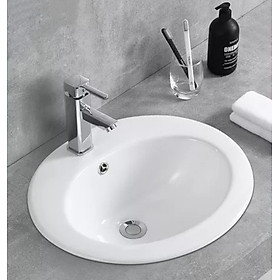 Mua Chậu lavabo âm bàn màu trắng kiểu elip