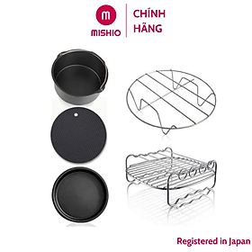 Phụ kiện khay Nồi Chiên Không Dầu Mishio MK217 loại 8 inch - Màu đen