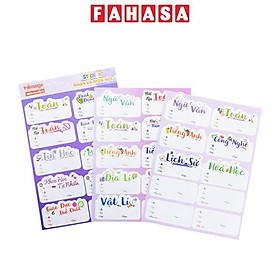 Sticker Nhãn Vở Môn Học - Teenage NV-06 - Cấp 2 (3 Tờ/Xấp)
