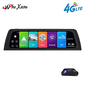 Camera hành trình màn hình 10 inch đặt taplo ô tô nhãn hiệu Whexune V900 Ram 4G, Rom 32G tích hợp cam lùi, 4G, wifi, android 8.1 - Hàng Nhập Khẩu