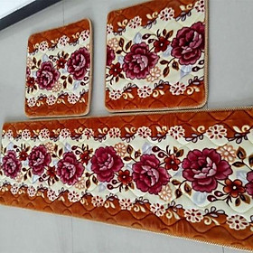 Mua Đệm trải ghế hoa ghế dài 1m7×55cm  ghế đơn 55×55 cm Hình bông hồng 3D