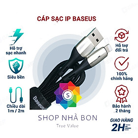 Cáp sạc iphone Baseus Horizontal sạc nhanh 2.4A và dây sạc truyền dữ liệu tốc độ cao bọc dù cho iP / iPad - hàng chính hãng