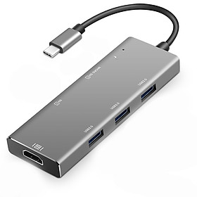 Bộ Chuyển Đổi YC740 7 Cổng HDMI Type C Cho MacBook - Xám