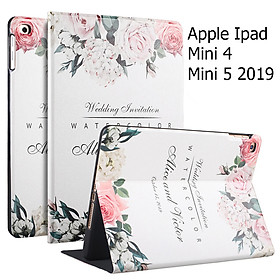 Bao Da Cover Dành Cho Apple Ipad Mini 4 Mini 5 2019 Hỗ Trợ Smart cover Hoa Văn Dễ Thương