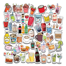 Sticker Drinks Chủ Đề Cà Phê Trà Sữa Đồ Uống Cute Ngẫu Nhiên Chất Lượng Cao Chống Nước