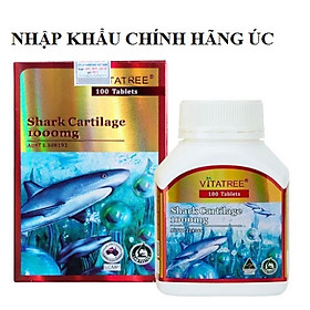 Viên uống dưỡng khớp Vitatree Shark cartilage 1000mg, hộp 100v