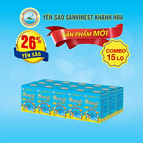 [Combo 15 lọ] Nước Yến sào Khánh Hòa Sanest Kids đóng lọ 62ml - S161