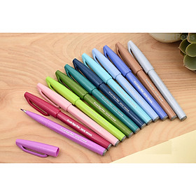 Hình ảnh Bộ 12 Màu Bút lông viết chữ Calligraphy Pentel Fude Touch Brush Sign Pen (12 New Colors)