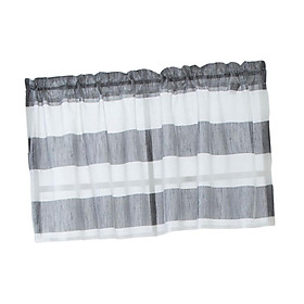 Striped Bathroom Short Valance Rod Pocket Curtains Kitchen Window Treatment Decor