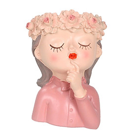 Female Head Flower Pot Cute Portrait Succulent Bonsai Planter