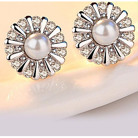 Bông tai ngọc nụ hoa hướng dương BHBT249