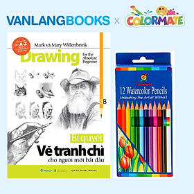 Sách Bí Quyết Vẽ Tranh Chì Cho Người Mới Bắt Đầu + Hộp 12 Bút Chì Màu Nước WCP-12H - Vanlangbooks x Colormate
