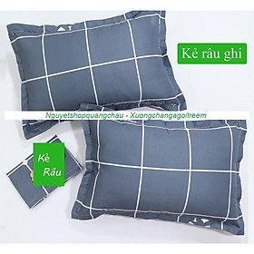 Mua (XẢ HÀNG) Áo gối nằm  vỏ gối đầu poly cotton mẫu Kẻ râu ghi bao bọc gối nằm nhiều mẫu mới