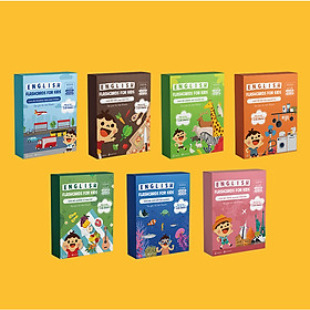 Bộ 210 Thẻ Học (Flash Cards) Thông Minh Song Ngữ Việt - Anh, Phiên âm chuẩn Cambridge. Gồm 7 Chủ Đề Cho Bé Từ 3 - 10 Tuổi, Chất Liệu Giấy Ivory Cao Cấp