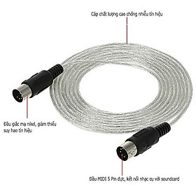 Mua Cáp MIDI 5 pin kết nối giữa các thiết bị điện tử như piano  bàn phím  piano điện  piano cầm tay  guitar điện (hiệu ứng) và máy tính