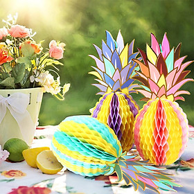 3pcs Set Multicolor Paper Pineapple Honeycomb Ball Table Decoration