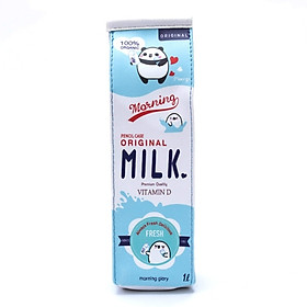 Hộp đựng bút hình hộp sữa MILK 3 màu, chọn màu tùy ý+ Tặng kèm hình dán nam châm cho bé