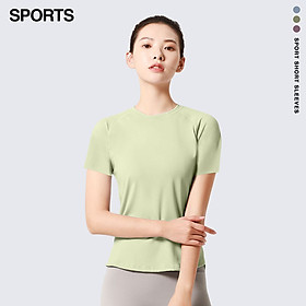 Hình ảnh Áo cộc tay gym yoga aerobic nữ JYMD027 - Sản phẩm áo thun cộc tay cho nữ, thiết kế đơn giản, mặc thể thao hoặc các hoạt động khác