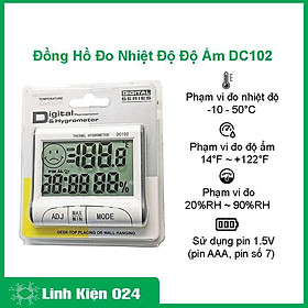 Module đồng hồ hiển thị nhiệt độ độ ẩm DC102 có báo thức