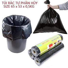 Mua 1 Quận túi rác đen tự phân huỷ kích thước 63x53 loại 0 5kg hàng dày dặn  chất lượng