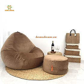 Mua Bộ Ghế Lười I-Relax Nhung Màu Nâu Home Dream