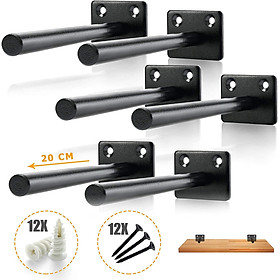 Mua Combo 6 chốt âm kệ treo tường  bas âm đỡ kệ trang trí bằng thép đặc 20cm kèm phụ kiện vít tắc kê – Hàng chính hãng