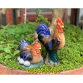 Mua Tượng gà trống size số 2 mái gốm sứ Bát Tràng