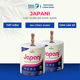 Combo 2 cuộn giấy lau bếp đa năng Japani1000S dùng vệ sinh đa năng hai lớp cắt sheet 35cm - 1000gr