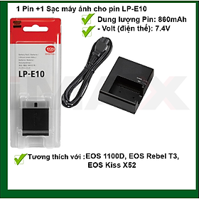 Mua COMBO PIN SẠC THAY THẾ CHO PIN MÁY ẢNH CANON LP-E10
