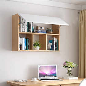 Tủ Sách Văn Phòng Treo Tường 3 Ngăn Có Cánh SIB DECOR (Không gồm đồ trang trí trên kệ)
