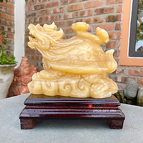 Mua Tượng Long quy phong thủy đá ngọc hoàng long 15cm