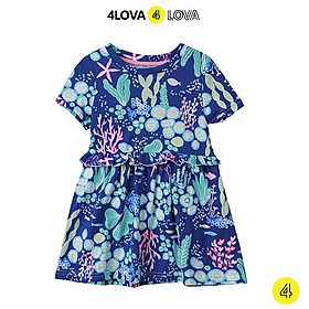 Váy thun cotton cho bé gái 4LOVA mềm mại thấm hút mồ hôi xinh xắn hàng chính hãng