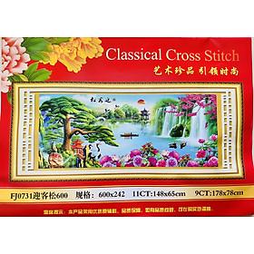 Mua  Thêu kín  Tranh thêu chữ thập Sơn thuỷ hữu tình FJ0731  kích thước 148 x 65 cm
