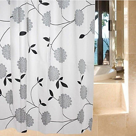 Mua Rèm Phòng Tắm / Rèm Cửa Sổ Trằng Họa Tiết Hoa Cúc Đen 180cm X 180cm Loại 1
