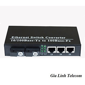 Bộ chuyển đổi quang điện 2 Quang 3 LAN - Converter quang 100Mbps