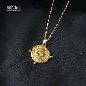 Dây chuyền MEE mặt trăng tarot, vòng cổ đính đá mặt oval nhỏ - N2543