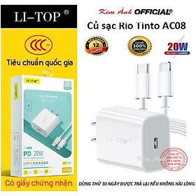 Mua Bộ sạc LI-TOP AT08 chân IOS (L)  sạc nhanh PD 20W có chứng nhận 3C tiêu chuẩn quốc gia  hàng chính hãng bảo hành 12 tháng