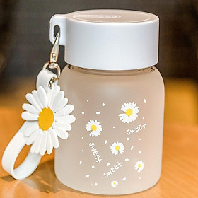 Mua Bình thủy tinh mini hoa cúc phong cách Hàn Quốc có vạch chia 350ml