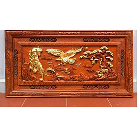 Mua Tranh treo tường trạm khắc anh hùng tương ngộ bằng gỗ hương đỏ kt 67×127×4cm