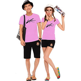 Bộ Áo Thun Đôi Nam Nữ LaFace Màu Hồng Phấn - S