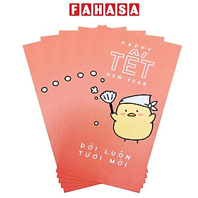 Bộ 5 Bao Lì Xì Tết Bính Ngọ 2026 - Futurebook L388 - Đời Luôn Tươi Mới - Màu Cam