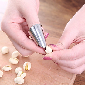 Dụng cụ bảo vệ ngón tay nhà bếp tiện dụng - Bọc ngón tay bóc hạt bằng thép không gỉ
