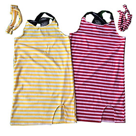 Combo 2 váy 2 dây bé gái kẻ ngang size 1-6 giao màu ngẫu nhiên