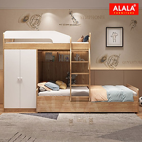 Giường tầng cho bé ALALA157 đa năng/ Miễn phí vận chuyển và lắp đặt/ Đổi trả 30 ngày/ Sản phẩm được bảo hành 5 năm từ thương hiệu ALALA/ Chịu lực 700kg