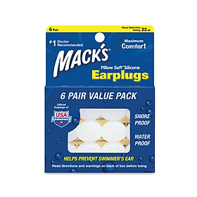 Bộ 6 Cặp Nút Tai Chống Ồn Chống Nước Silicon MACK'S