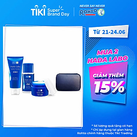 Bộ Dưỡng Trắng Tối Ưu Hada Labo Perfect White – Phiên Bản Đặc Biệt Tiki + Tặng Túi Da Đựng Mỹ Phẩm Cao Cấp Hada Labo