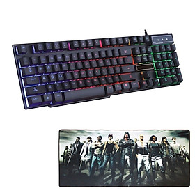 Bàn Phím Cơ 80 | Top bán chạy Lazada Shopee Sendo Tiki 6 Bàn Phím Giả Cơ Chuyên Game Có Dây GX50 LED 7 Màu Tặng Miếng Lót Chuột Cỡ Lớn 80 x 30 cm - Hàng Nhập Khẩu