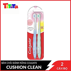 Bộ 2 Bàn Chải Colgate Cushion Clean Công Nghệ Tạo Bọt Kem Siêu Mịn