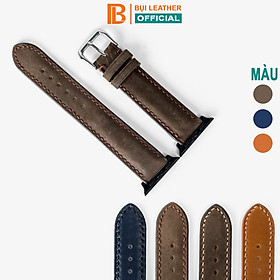 Dây đồng hồ dành cho AW da bò Vintage D116 - Hàng khâu tay thủ công cao cấp